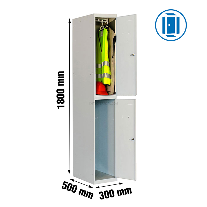 Cacifo Metálico SIMONLOCKER Profissional Desmontado TANDEM 1/2 300 INI Cinzento - 1800 x 300 x 500 mm