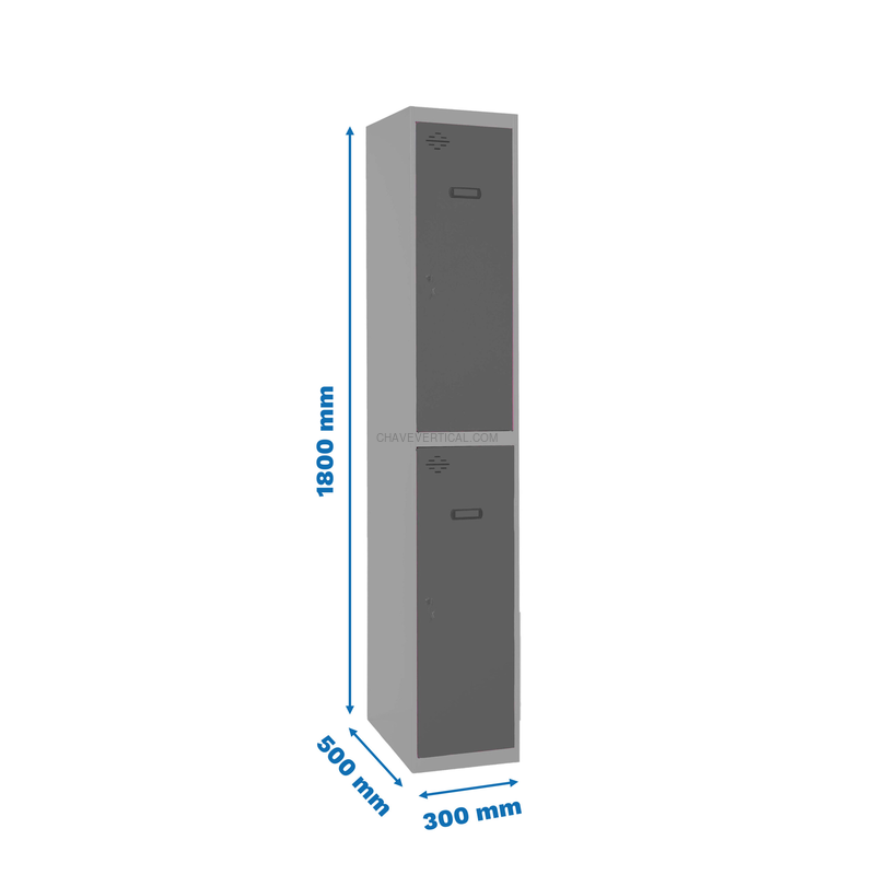 Cacifo Metálico SIMONLOCKER Profissional Desmontado TANDEM 1/2 300 INI Cinzento/AN - 1800 x 300 x 500 mm