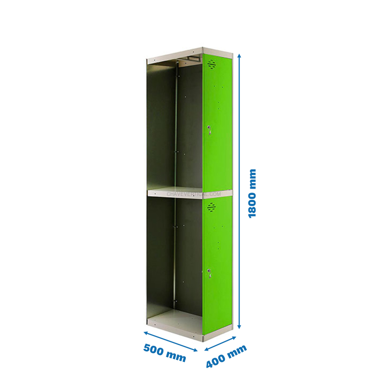 Cacifo Metálico SIMONLOCKER Profissional Desmontado TANDEM 1/2 400 ADDI Cinzento/VE - 1800 x 400 x 500 mm