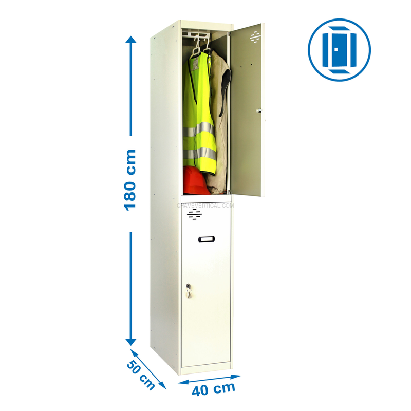 Cacifo Metálico SIMONLOCKER Profissional Desmontado TANDEM 1/2 400 INI Cinzento - 1800 x 400 x 500 mm