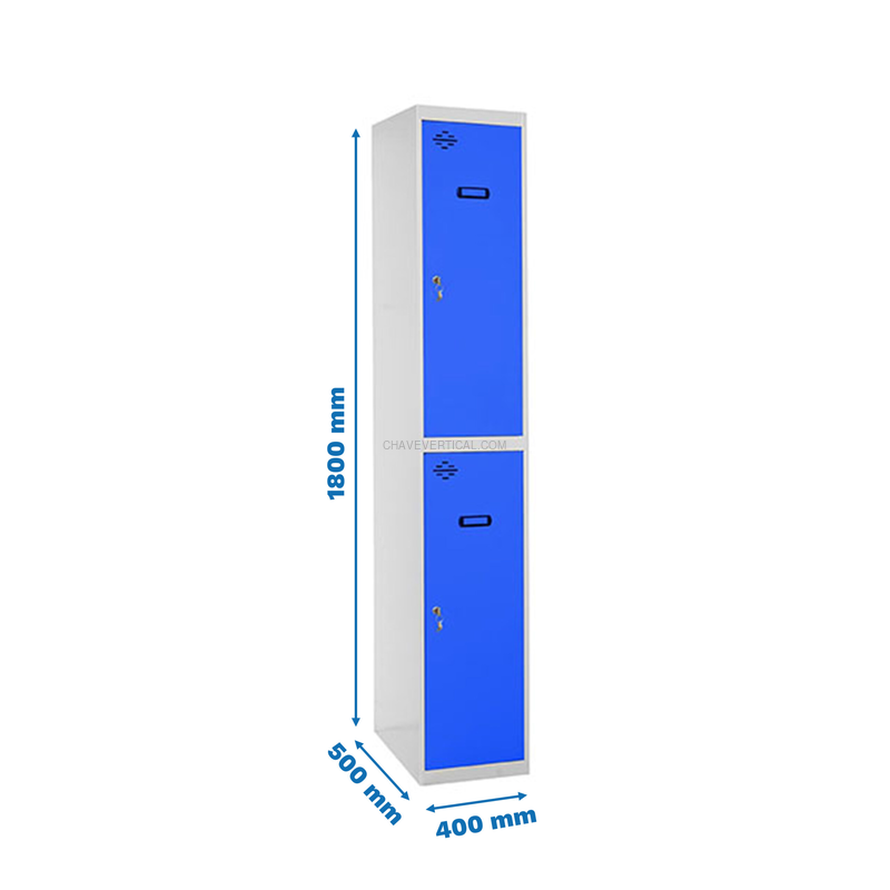 Cacifo Metálico SIMONLOCKER Profissional Desmontado TANDEM 1/2 400 INI Cinzento/Azul - 1800 x 400 x 500 mm