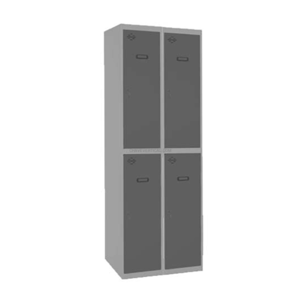 Cacifo Metálico SIMONLOCKER Profissional Desmontado TANDEM 2/4 300 (600) Cinzento/AN - 1800 x 600 x 500 mm