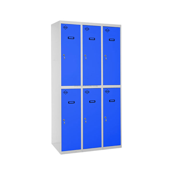 Cacifo Metálico SIMONLOCKER Profissional Desmontado TANDEM 3/6 300 (900) Cinzento/Azul - 1800 x 900 x 500 mm