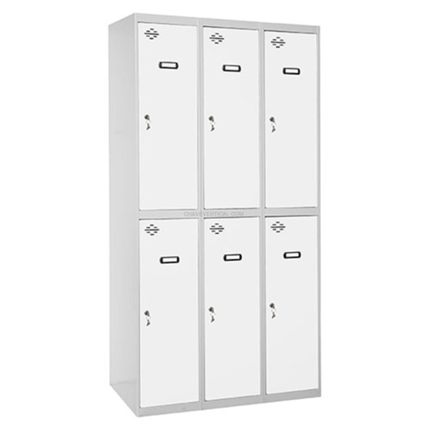 Cacifo Metálico SIMONLOCKER Profissional Desmontado TANDEM 3/6 300 (900) Cinzento/Branco - 1800 x 900 x 500 mm