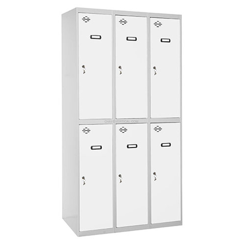 Cacifo Metálico SIMONLOCKER Profissional Desmontado TANDEM 3/6 300 (900) Cinzento/Branco - 1800 x 900 x 500 mm