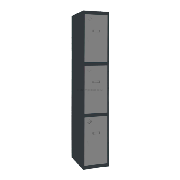 Cacifo Metálico SIMONLOCKER Profissional Montado 3 PUERTA 1/3 300 AN/Cinzento - 1800 x 300 x 500 mm