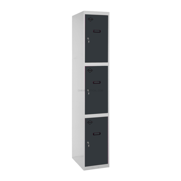 Cacifo Metálico SIMONLOCKER Profissional Montado 3 PUERTA 1/3 400 Cinzento/AN - 1800 x 400 x 500 mm