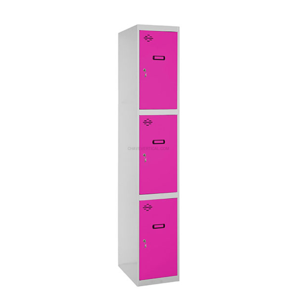 Cacifo Metálico SIMONLOCKER Profissional Montado 3 PUERTA 1/3 400 Cinzento/RS - 1800 x 400 x 500 mm