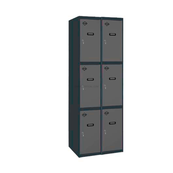 Cacifo Metálico SIMONLOCKER Profissional Montado 3 PUERTA 2/6 300 (600) AN/AN - 1800 x 600 x 500 mm
