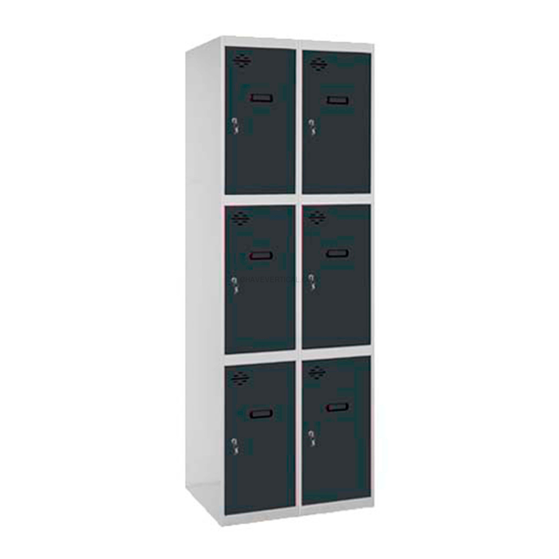 Cacifo Metálico SIMONLOCKER Profissional Montado 3 PUERTA 2/6 300 (600) Cinzento/AN - 1800 x 600 x 500 mm