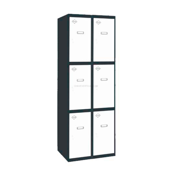 Cacifo Metálico SIMONLOCKER Profissional Montado 3 PUERTA 2/6 400 (800) AN/Branco - 1800 x 800 x 500 mm