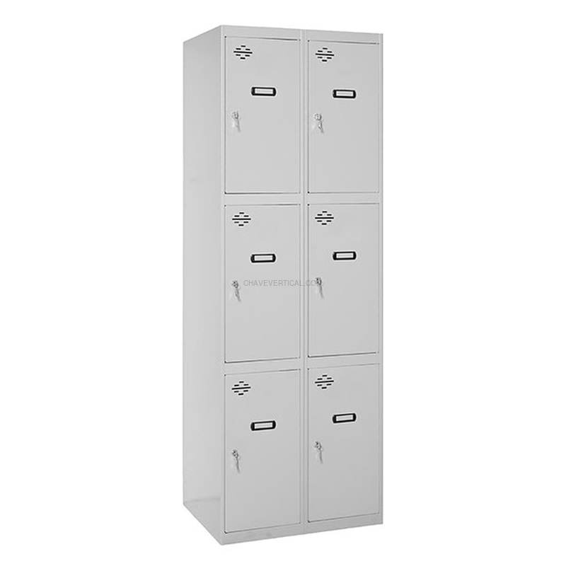 Cacifo Metálico SIMONLOCKER Profissional Montado 3 PUERTA 2/6 400 (800) Cinzento - 1800 x 800 x 500 mm