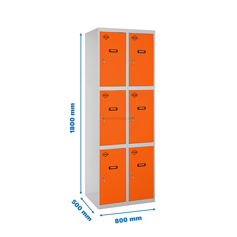 Cacifo Metálico SIMONLOCKER Profissional Montado 3 PUERTA 2/6 400 (800) Cinzento/NA - 1800 x 800 x 500 mm