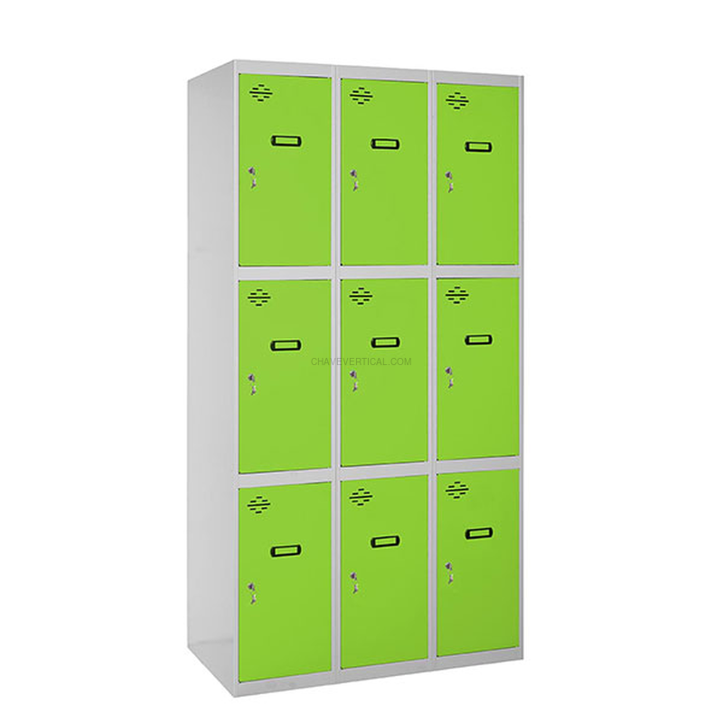 Cacifo Metálico SIMONLOCKER Profissional Montado 3 PUERTA 3/9 400 (1200) Cinzento/VE - 1800 x 1200 x 500 mm