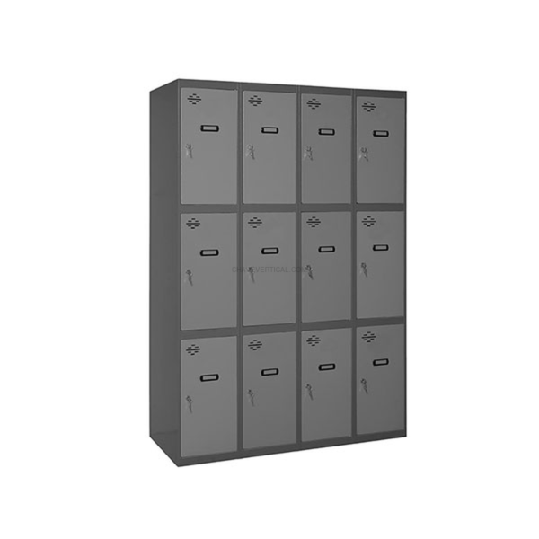Cacifo Metálico SIMONLOCKER Profissional Montado 3 PUERTA 4/12 300(1200)AN/Cinzento - 1800 x 1200 x 500 mm