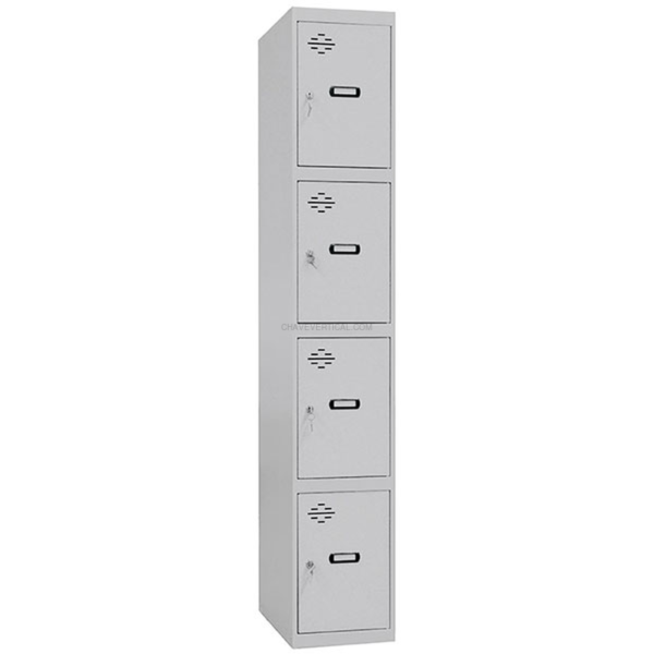 Cacifo Metálico SIMONLOCKER Profissional Montado 4 PUERTA 1/4 300 Cinzento - 1800 x 300 x 500 mm
