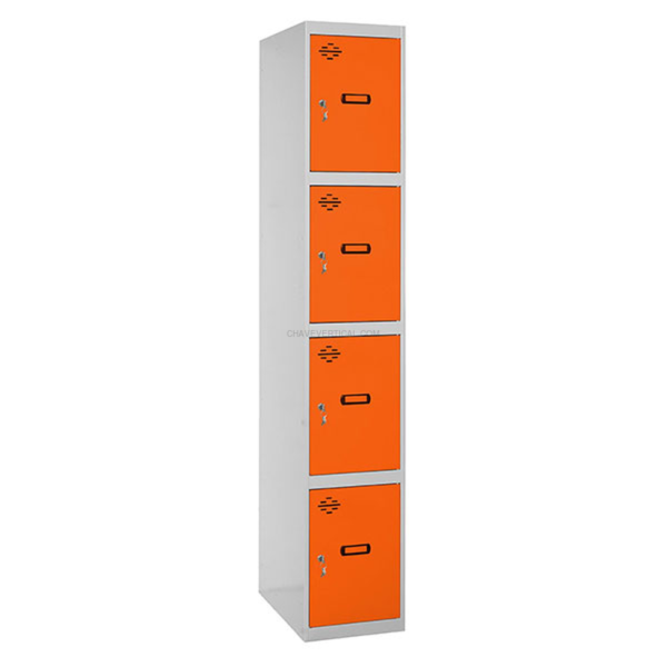 Cacifo Metálico SIMONLOCKER Profissional Montado 4 PUERTA 1/4 400 Cinzento/NA - 1800 x 400 x 500 mm