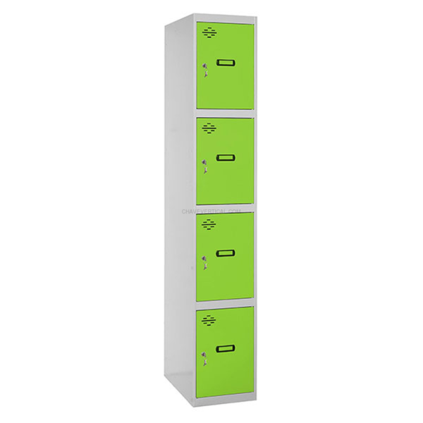 Cacifo Metálico SIMONLOCKER Profissional Montado 4 PUERTA 1/4 400 Cinzento/VE - 1800 x 400 x 500 mm