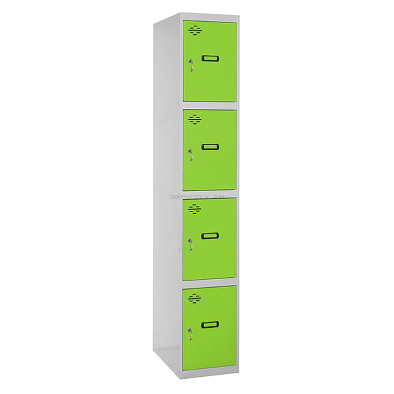 Cacifo Metálico SIMONLOCKER Profissional Montado 4 PUERTA 1/4 400 Cinzento/VE - 1800 x 400 x 500 mm