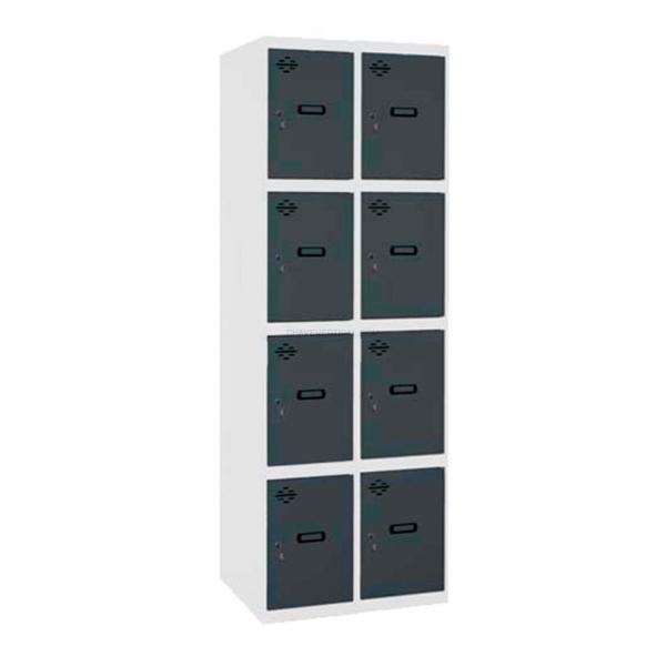 Cacifo Metálico SIMONLOCKER Profissional Montado 4 PUERTA 2/8 300 (600) Branco/AN - 1800 x 600 x 500 mm
