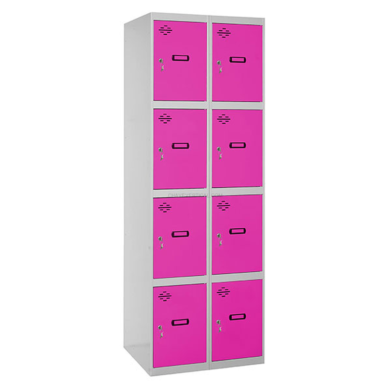 Cacifo Metálico SIMONLOCKER Profissional Montado 4 PUERTA 2/8 300 (600) Cinzento/RS - 1800 x 600 x 500 mm
