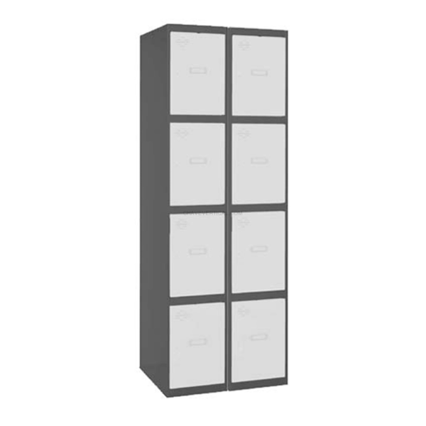 Cacifo Metálico SIMONLOCKER Profissional Montado 4 PUERTA 2/8 400 (800) AN/Branco - 1800 x 800 x 500 mm
