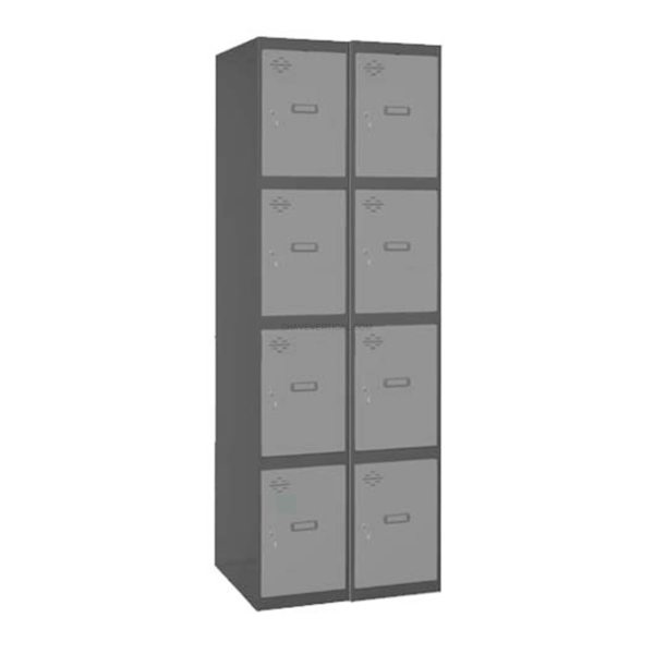 Cacifo Metálico SIMONLOCKER Profissional Montado 4 PUERTA 2/8 400 (800) AN/Cinzento - 1800 x 800 x 500 mm