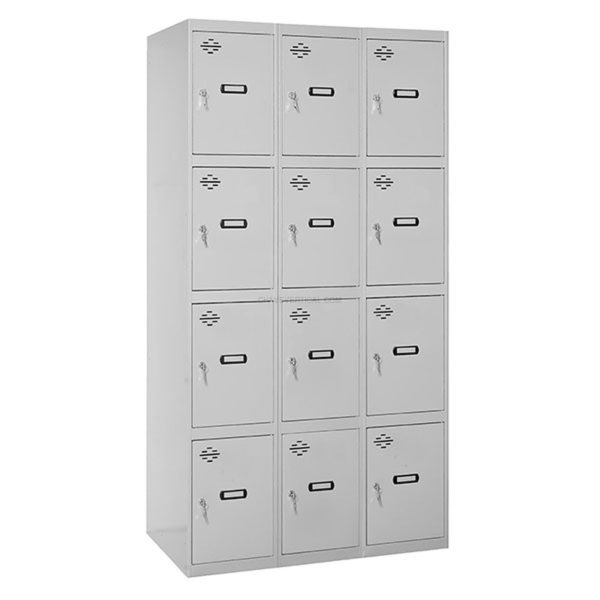 Cacifo Metálico SIMONLOCKER Profissional Montado 4 PUERTA 3/12 300 (900) Cinzento - 1800 x 900 x 500 mm