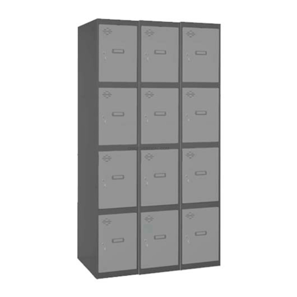 Cacifo Metálico SIMONLOCKER Profissional Montado 4 PUERTA 3/12 300 (900)AN/Cinzento - 1800 x 900 x 500 mm