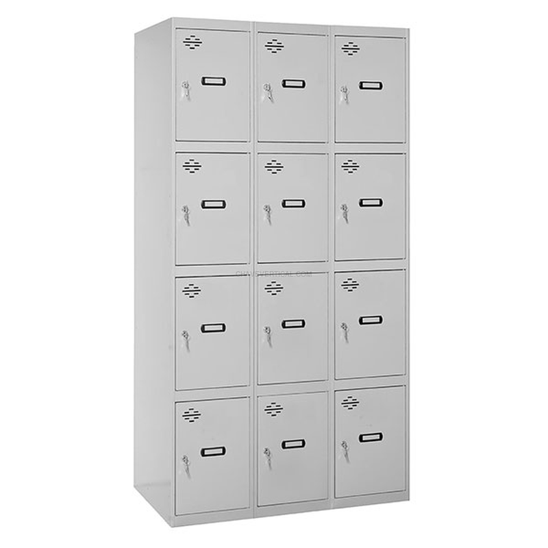 Cacifo Metálico SIMONLOCKER Profissional Montado 4 PUERTA 3/12 400 (1200) Cinzento - 1800 x 1200 x 500 mm