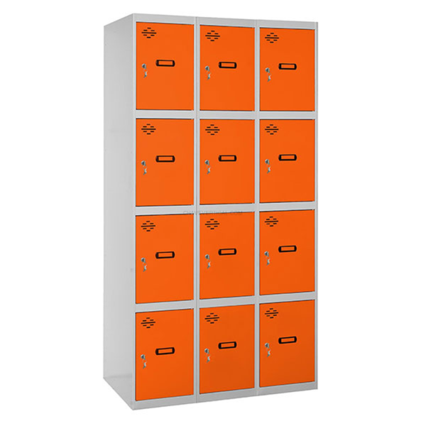 Cacifo Metálico SIMONLOCKER Profissional Montado 4 PUERTA 3/12 400 (1200)Cinzento/NA - 1800 x 1200 x 500 mm