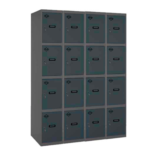 Cacifo Metálico SIMONLOCKER Profissional Montado 4 PUERTA 4/16 300(1200)AN/AN - 1800 x 1200 x 500 mm