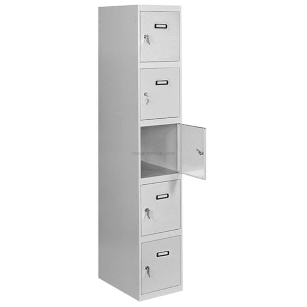 Cacifo Metálico SIMONLOCKER Profissional Montado 5 PUERTA 1/5 300 Cinzento - 1800 x 300 x 500 mm