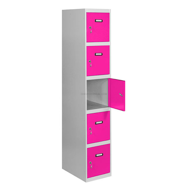 Cacifo Metálico SIMONLOCKER Profissional Montado 5 PUERTA 1/5 300 Cinzento/RS - 1800 x 300 x 500 mm
