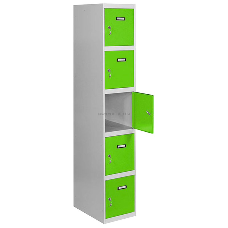 Cacifo Metálico SIMONLOCKER Profissional Montado 5 PUERTA 1/5 400 Cinzento/VE - 1800 x 400 x 500 mm