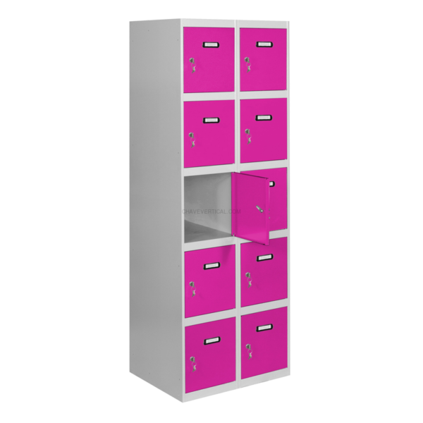 Cacifo Metálico SIMONLOCKER Profissional Montado 5 PUERTA 2/10 300 (600) Cinzento/RS - 1800 x 600 x 500 mm