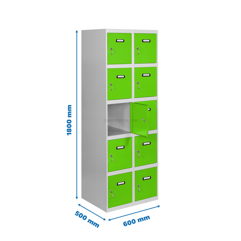 Cacifo Metálico SIMONLOCKER Profissional Montado 5 PUERTA 2/10 300 (600) Cinzento/VE - 1800 x 600 x 500 mm