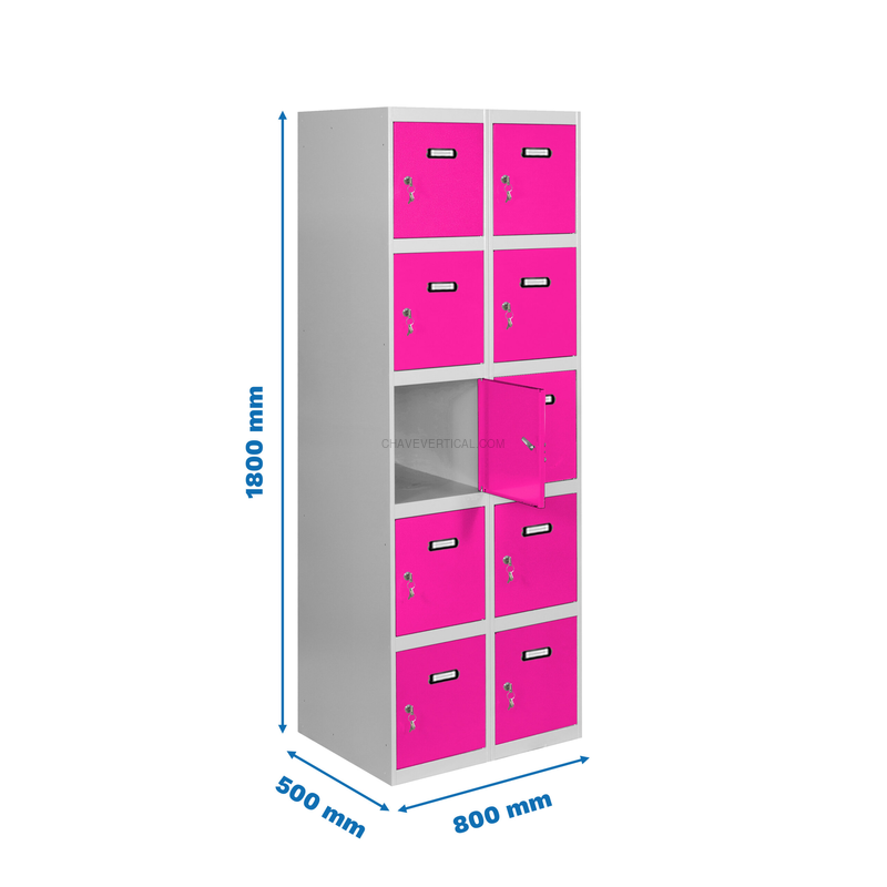 Cacifo Metálico SIMONLOCKER Profissional Montado 5 PUERTA 2/10 400 (800) Cinzento/RS - 1800 x 800 x 500 mm