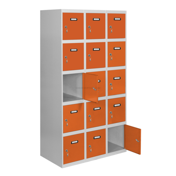 Cacifo Metálico SIMONLOCKER Profissional Montado 5 PUERTA 3/15 300 (900) Cinzento/NA - 1800 x 900 x 500 mm