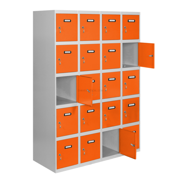 Cacifo Metálico SIMONLOCKER Profissional Montado 5 PUERTA 4/20 300 (1200)Cinzento/NA - 1800 x 1200 x 500 mm