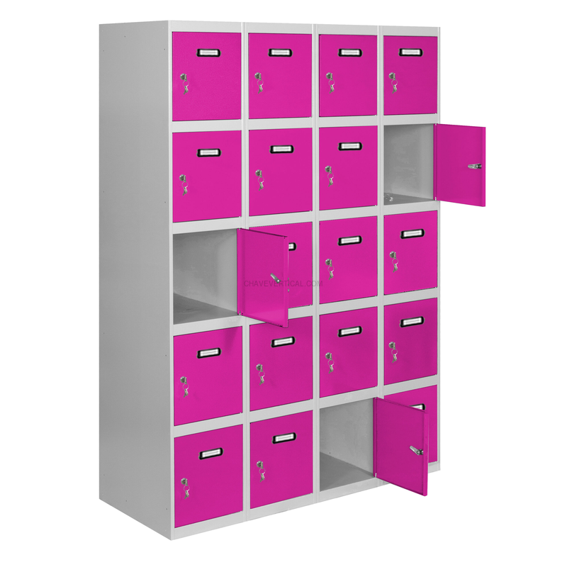 Cacifo Metálico SIMONLOCKER Profissional Montado 5 PUERTA 4/20 300 (1200)Cinzento/RS - 1800 x 1200 x 500 mm