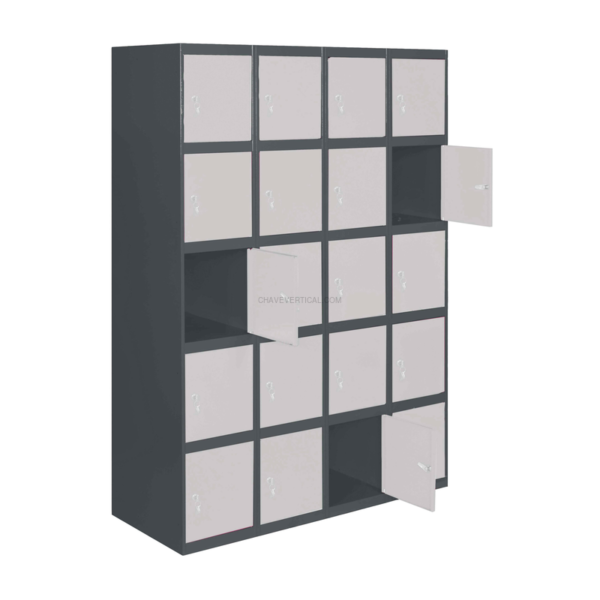 Cacifo Metálico SIMONLOCKER Profissional Montado 5 PUERTA 4/20 300(1200)AN/Branco - 1800 x 1200 x 500 mm