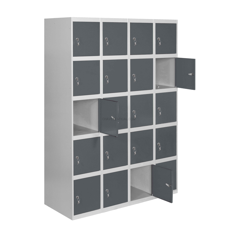 Cacifo Metálico SIMONLOCKER Profissional Montado 5 PUERTA 4/20 300(1200)Branco/AN - 1800 x 1200 x 500 mm