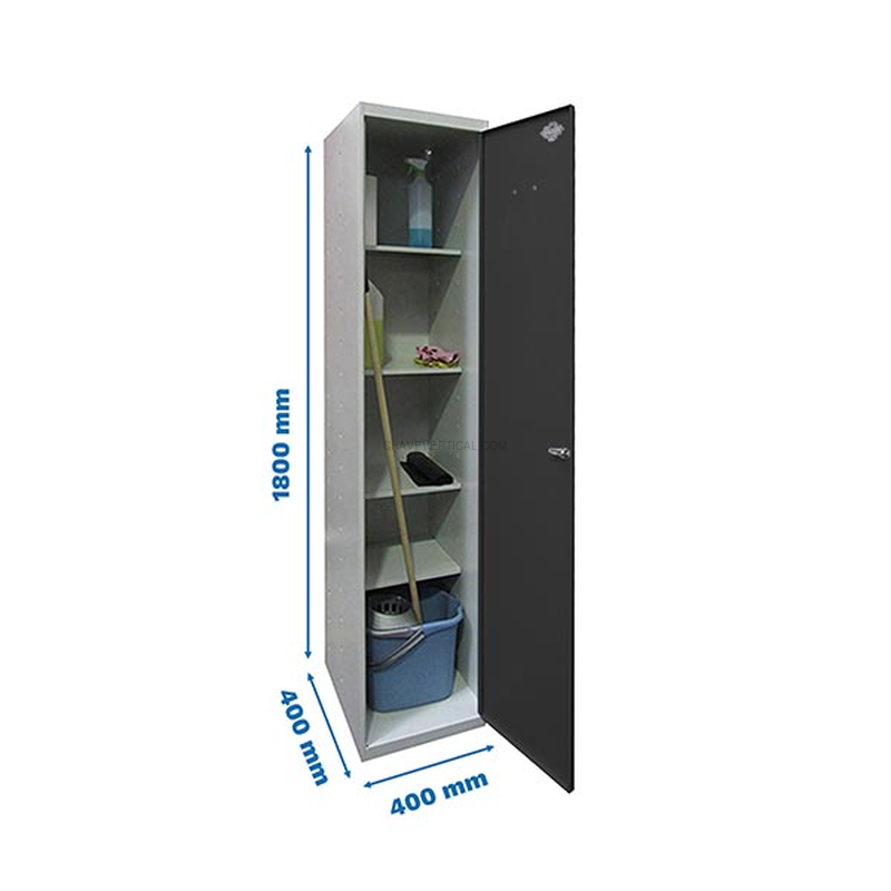 Cacifo Metálico SIMONLOCKER Profissional Montado CLEANING 180X40X40 1/4 Cinzento/AN - 1800 x 400 x 400 mm