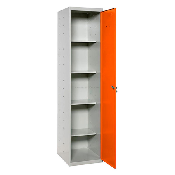 Cacifo Metálico SIMONLOCKER Profissional Montado CLEANING 180X40X40 1/4 Cinzento/Laranja - 1800 x 400 x 400 mm