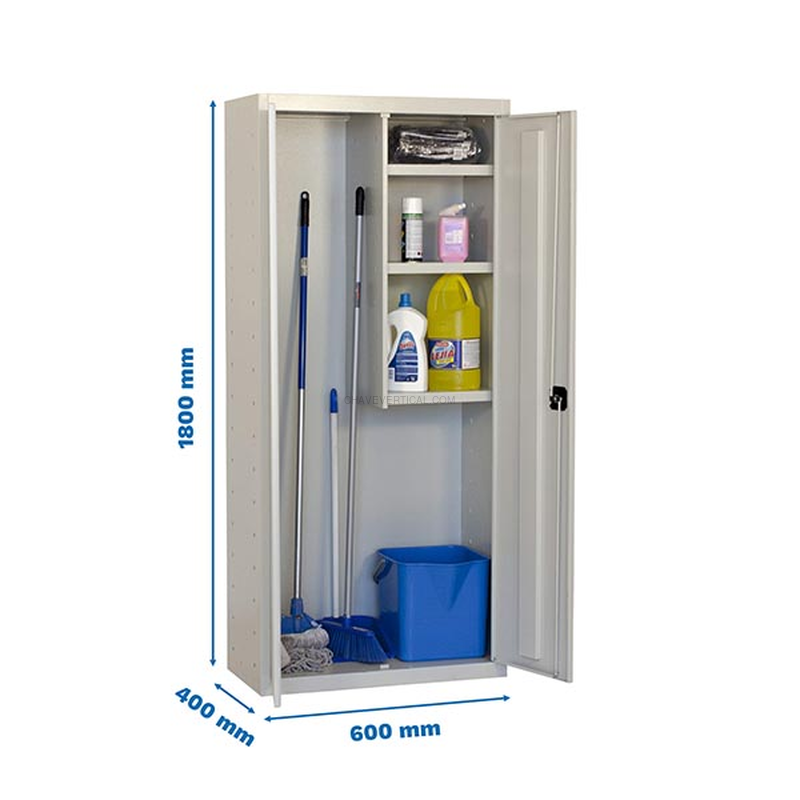 Cacifo Metálico SIMONLOCKER Profissional Montado CLEANING 180X60X40 2/3 Cinzento - 1800 x 600 x 400 mm