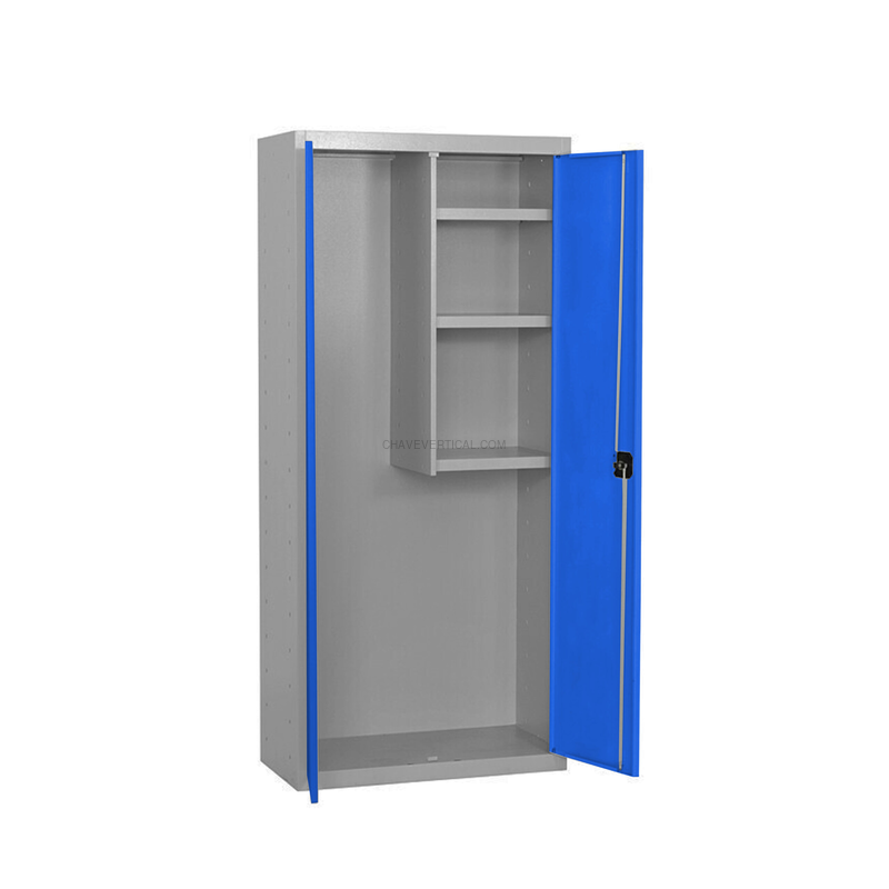 Cacifo Metálico SIMONLOCKER Profissional Montado CLEANING 180X80X40 2/3 Cinzento/Azul - 1800 x 800 x 400 mm