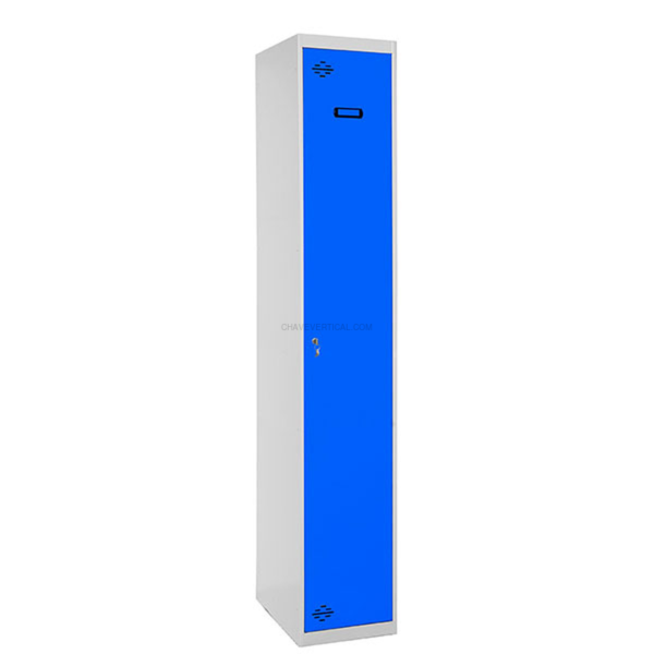 Cacifo Metálico SIMONLOCKER Profissional Montado Individual 1/1 300 Cinzento/AZUL - 1800 x 300 x 500 mm