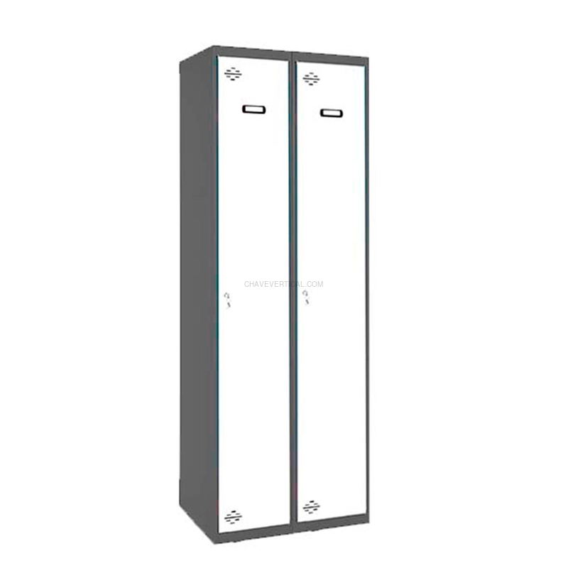 Cacifo Metálico SIMONLOCKER Profissional Montado Individual 2/2 300 (600) AN/Branco - 1800 x 600 x 500 mm