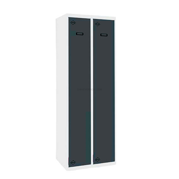 Cacifo Metálico SIMONLOCKER Profissional Montado Individual 2/2 300 (600) Branco/AN - 1800 x 600 x 500 mm